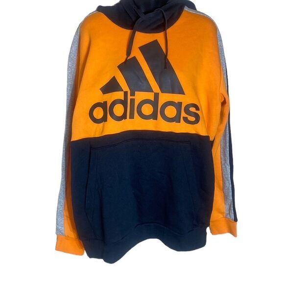 Adidas men’s hoodie bright orange multi size large new - Picture 1 of 6
